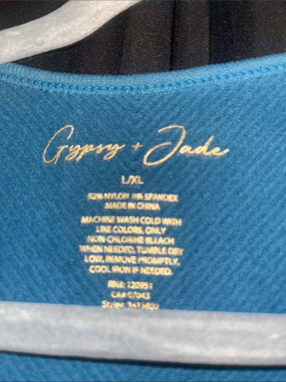 Casual Blue Ribbed Razorback Tank Top - Picture 2 of 3